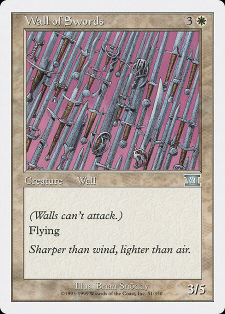 Wall of Swords - Defender (This creature can't attack.)