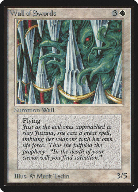 Wall of Swords - Defender (This creature can't attack.)