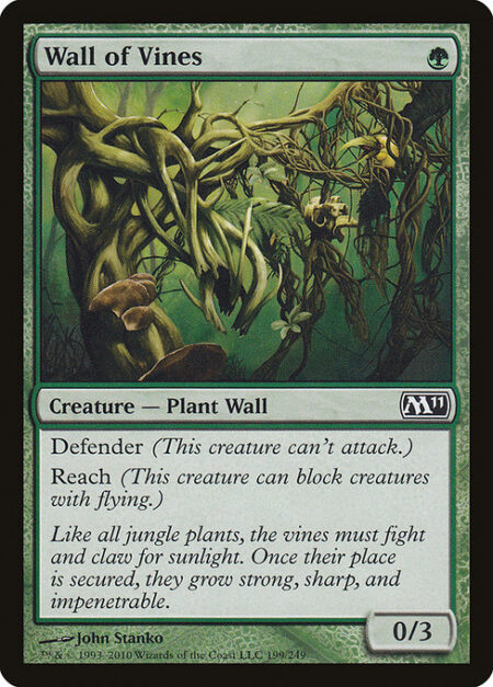 Wall of Vines - Defender (This creature can't attack.)