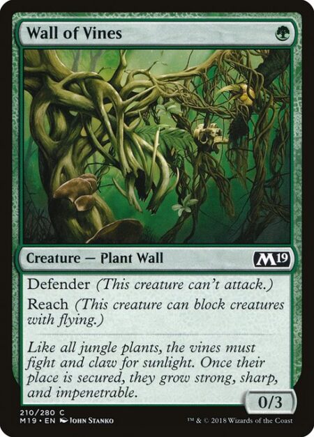 Wall of Vines - Defender (This creature can't attack.)