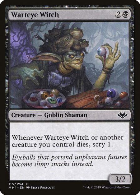 Warteye Witch - Whenever Warteye Witch or another creature you control dies