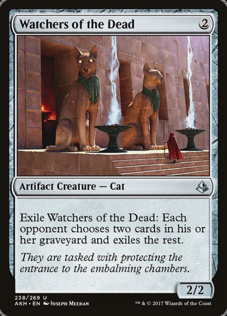 Watchers of the Dead - Exile Watchers of the Dead: Each opponent chooses two cards in their graveyard and exiles the rest.