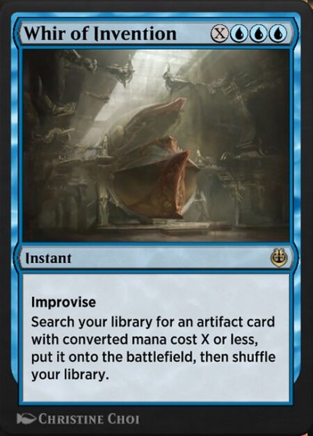 Whir of Invention - Improvise (Your artifacts can help cast this spell. Each artifact you tap after you're done activating mana abilities pays for {1}.)