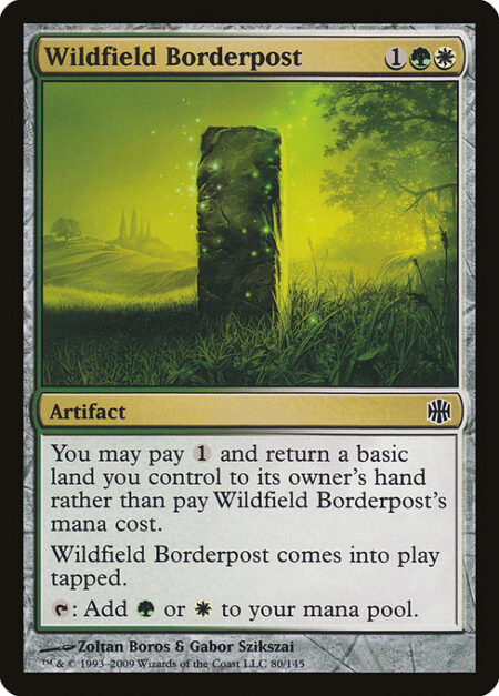 Wildfield Borderpost - You may pay {1} and return a basic land you control to its owner's hand rather than pay this spell's mana cost.