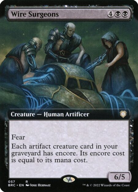 Wire Surgeons - Fear (This creature can't be blocked except by artifact creatures and/or black creatures.)