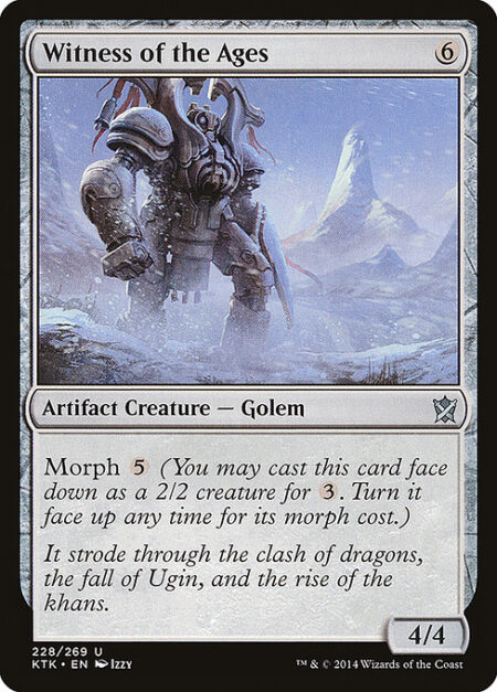 Witness of the Ages - Morph {5} (You may cast this card face down as a 2/2 creature for {3}. Turn it face up any time for its morph cost.)