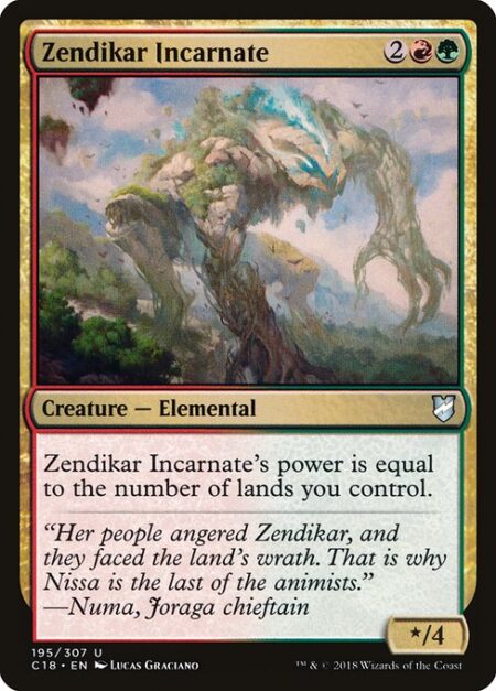 Zendikar Incarnate - Zendikar Incarnate's power is equal to the number of lands you control.