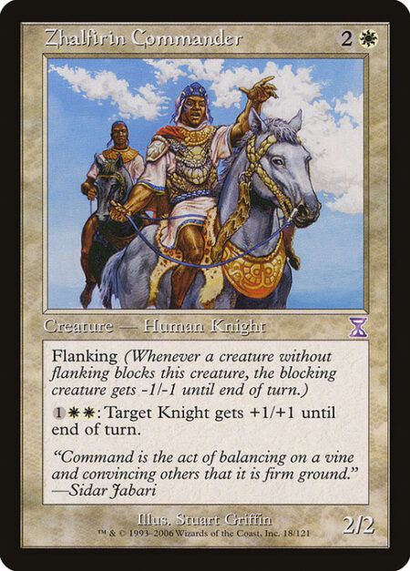Zhalfirin Commander - Flanking (Whenever a creature without flanking blocks this creature