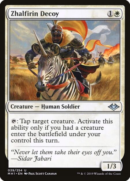 Zhalfirin Decoy - {T}: Tap target creature. Activate only if you had a creature enter the battlefield under your control this turn.