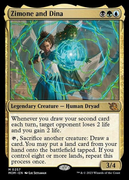 Zimone and Dina - Whenever you draw your second card each turn