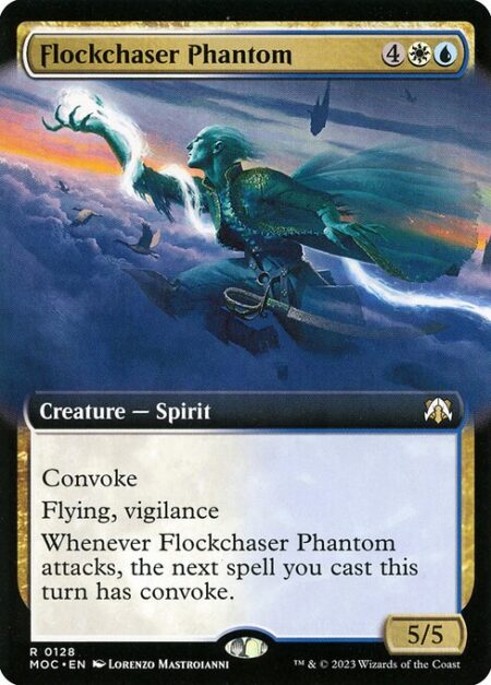 Flockchaser Phantom - Convoke (Your creatures can help cast this spell. Each creature you tap while casting this spell pays for {1} or one mana of that creature's color.)