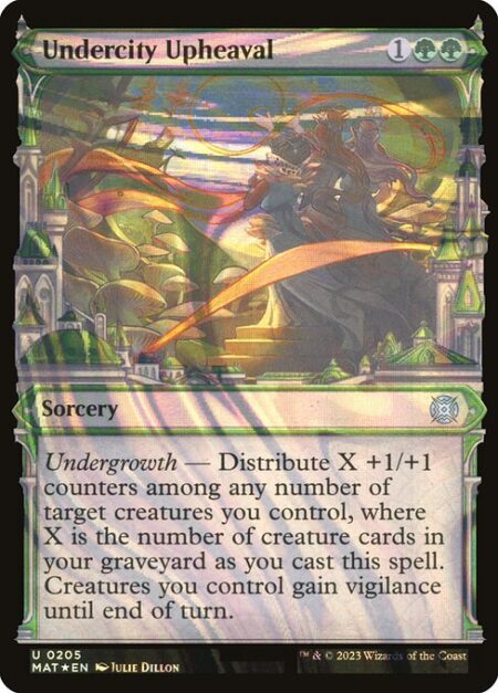 Undercity Upheaval - Undergrowth — Distribute X +1/+1 counters among any number of target creatures you control