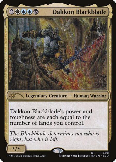 Dakkon Blackblade - Dakkon Blackblade's power and toughness are each equal to the number of lands you control.