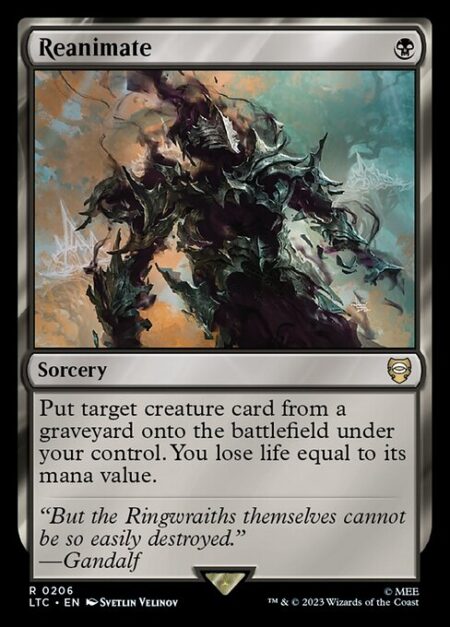 Reanimate - Put target creature card from a graveyard onto the battlefield under your control. You lose life equal to its mana value.