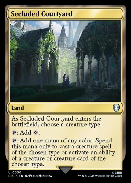 Secluded Courtyard - As Secluded Courtyard enters the battlefield
