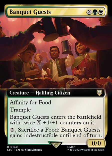 Banquet Guests - Affinity for Food (This spell costs {1} less to cast for each Food you control.)