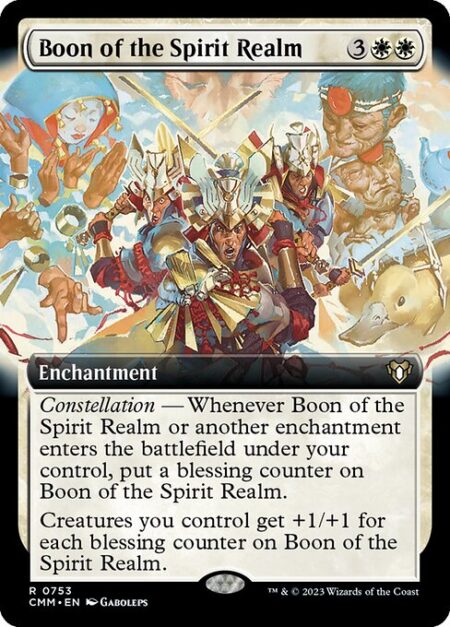 Boon of the Spirit Realm - Constellation — Whenever Boon of the Spirit Realm or another enchantment enters the battlefield under your control