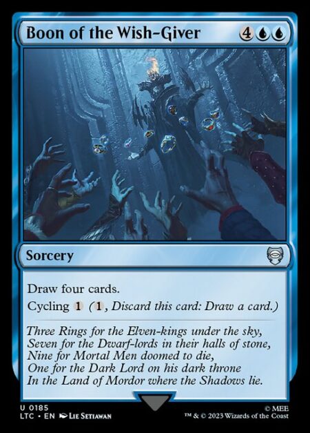 Boon of the Wish-Giver - Draw four cards.