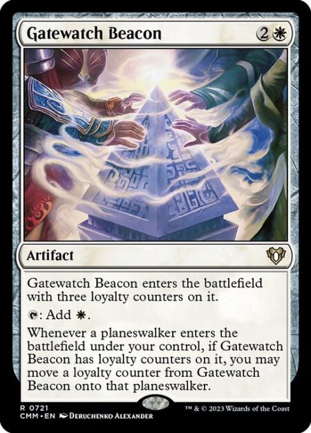 Gatewatch Beacon - Gatewatch Beacon enters the battlefield with three loyalty counters on it.