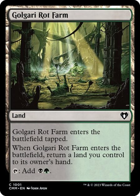 Golgari Rot Farm - Golgari Rot Farm enters the battlefield tapped.