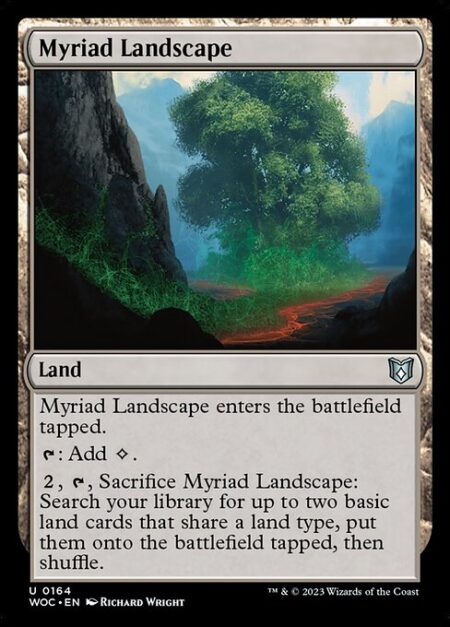 Myriad Landscape - Myriad Landscape enters tapped.