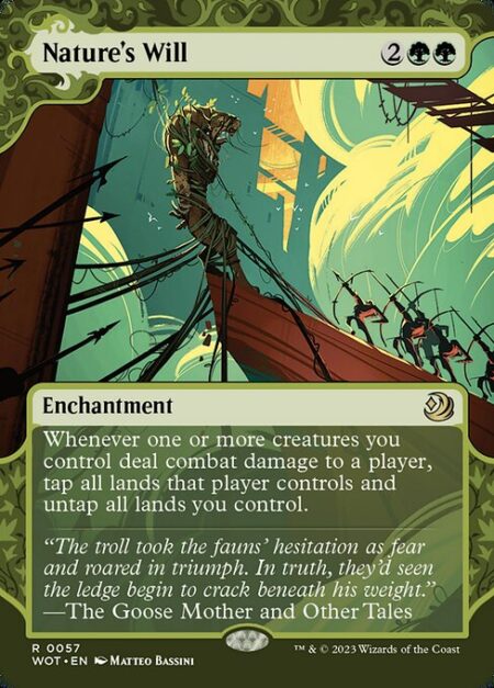 Nature's Will - Whenever one or more creatures you control deal combat damage to a player