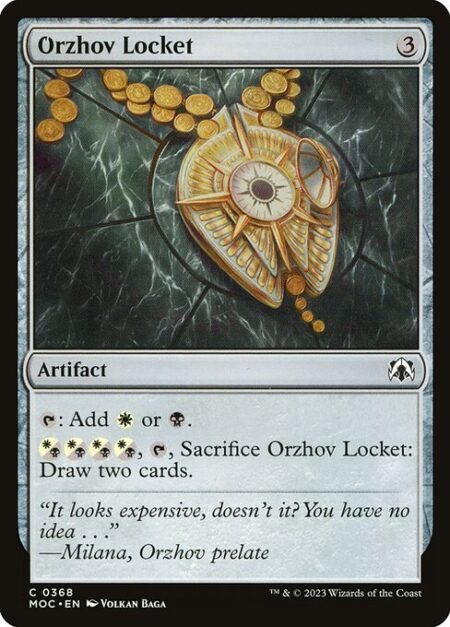 Orzhov Locket - {T}: Add {W} or {B}.