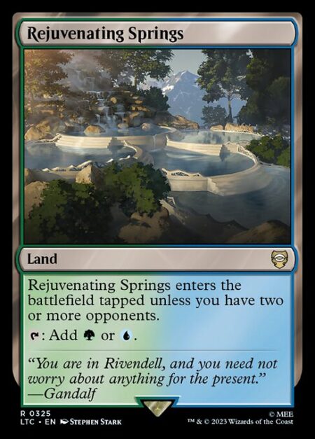 Rejuvenating Springs - Rejuvenating Springs enters the battlefield tapped unless you have two or more opponents.