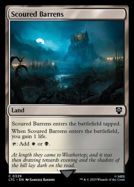 Scoured Barrens - Scoured Barrens enters the battlefield tapped.