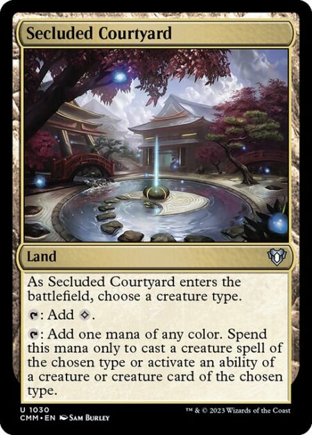 Secluded Courtyard - As Secluded Courtyard enters the battlefield