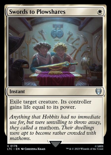 Swords to Plowshares - Exile target creature. Its controller gains life equal to its power.