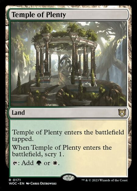 Temple of Plenty - Temple of Plenty enters the battlefield tapped.