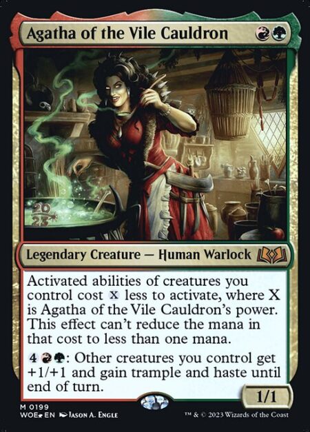 Agatha of the Vile Cauldron - Activated abilities of creatures you control cost {X} less to activate