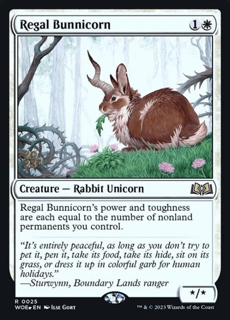 Regal Bunnicorn - Regal Bunnicorn's power and toughness are each equal to the number of nonland permanents you control.