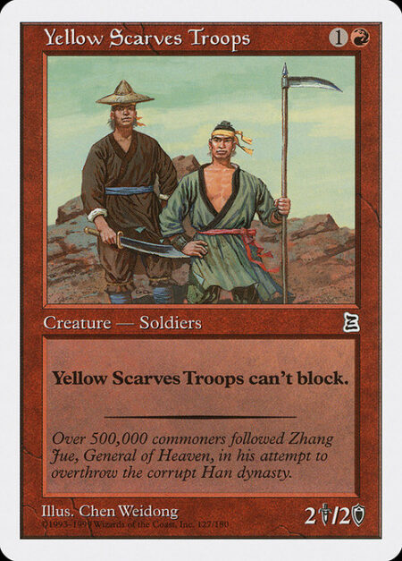 Yellow Scarves Troops - Yellow Scarves Troops can't block.