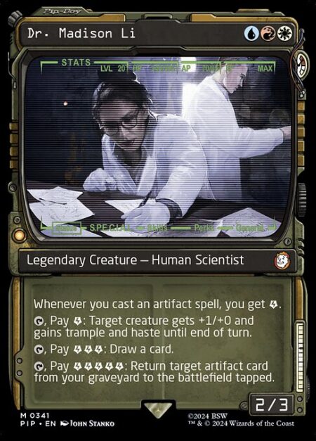 Dr. Madison Li - Whenever you cast an artifact spell