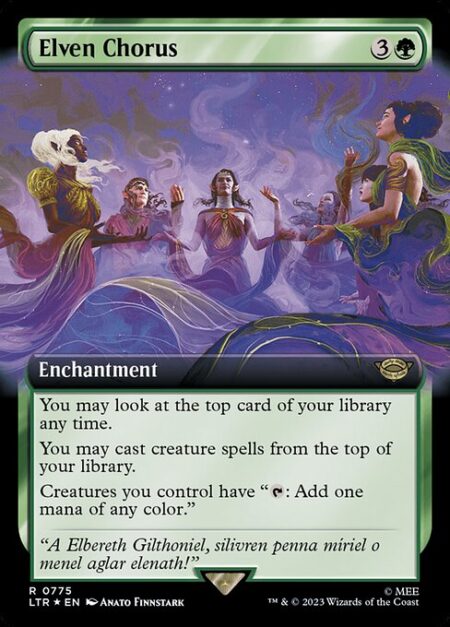 Elven Chorus - You may look at the top card of your library any time.