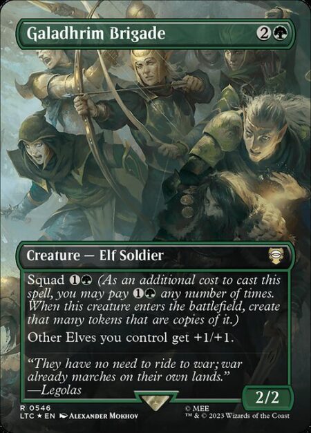 Galadhrim Brigade - Squad {1}{G} (As an additional cost to cast this spell