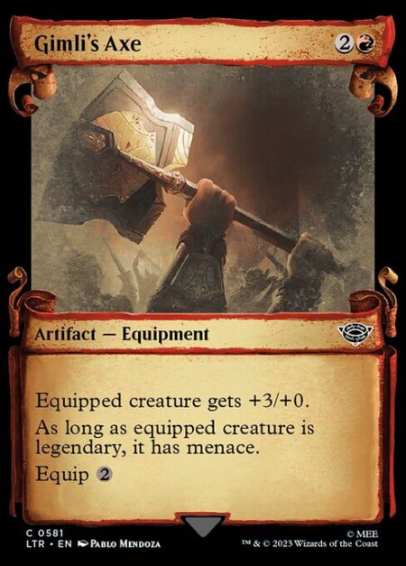 Gimli's Axe - Equipped creature gets +3/+0.