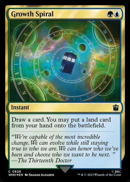 Growth Spiral - Draw a card. You may put a land card from your hand onto the battlefield.