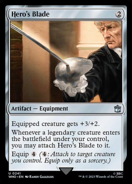 Hero's Blade - Equipped creature gets +3/+2.