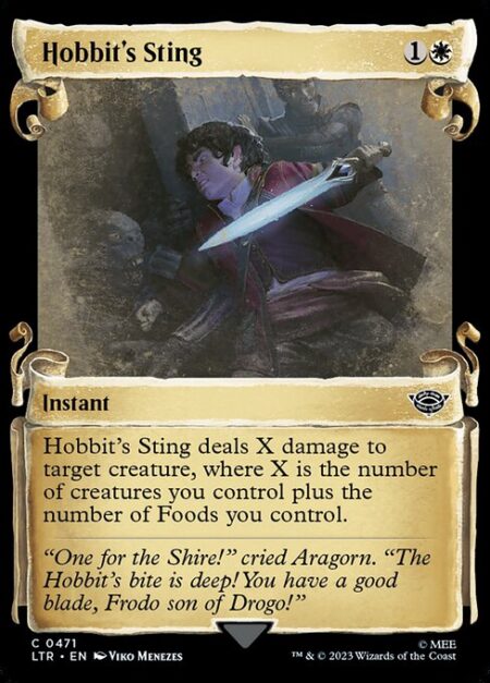 Hobbit's Sting - Hobbit's Sting deals X damage to target creature