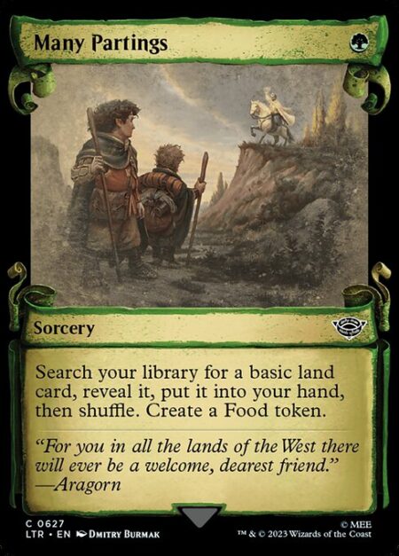 Many Partings - Search your library for a basic land card