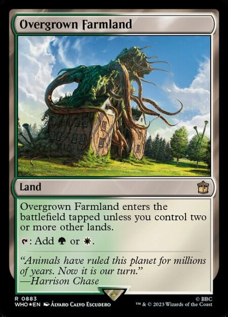 Overgrown Farmland - Overgrown Farmland enters the battlefield tapped unless you control two or more other lands.
