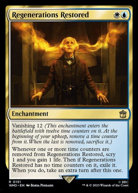 Regenerations Restored - Vanishing 12 (This enchantment enters with twelve time counters on it. At the beginning of your upkeep