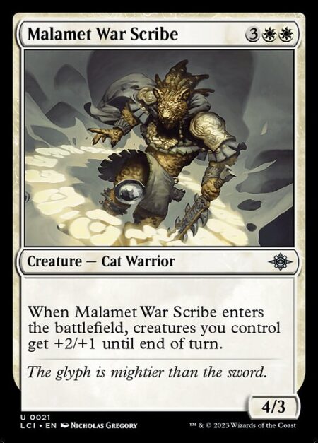 Malamet War Scribe - When Malamet War Scribe enters the battlefield