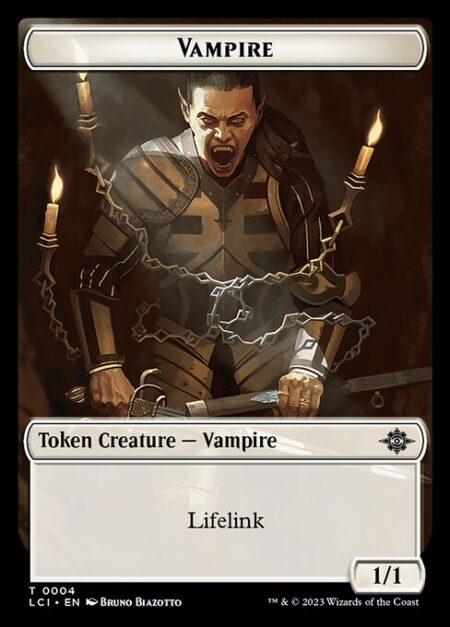 Vampire - Lifelink (Damage dealt by this creature also causes you to gain that much life.)