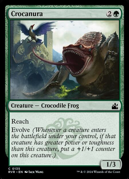 Crocanura - Reach (This creature can block creatures with flying.)