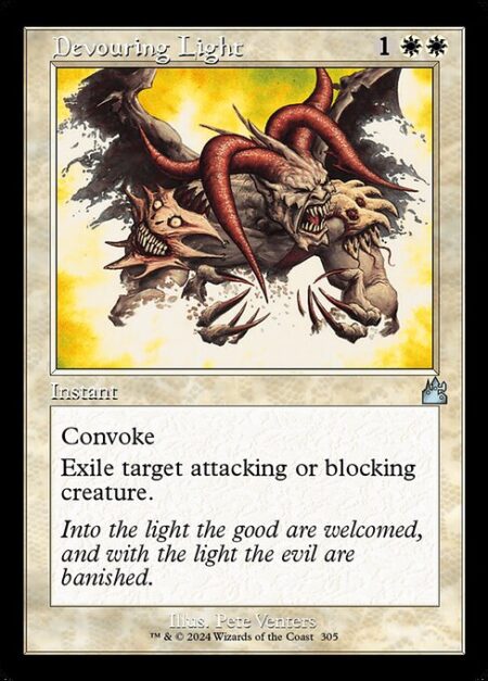 Devouring Light - Convoke (Your creatures can help cast this spell. Each creature you tap while casting this spell pays for {1} or one mana of that creature's color.)