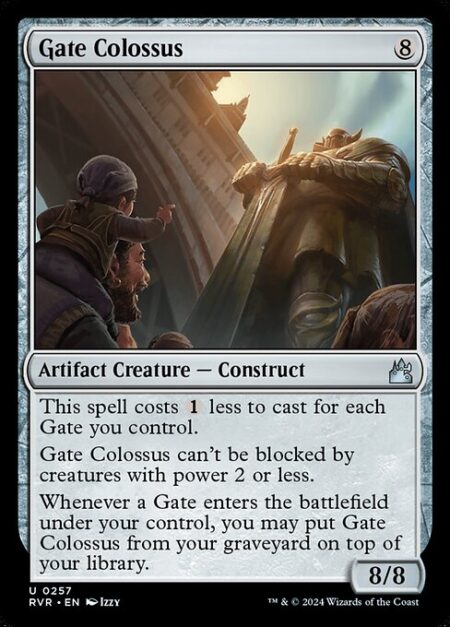 Gate Colossus - This spell costs {1} less to cast for each Gate you control.